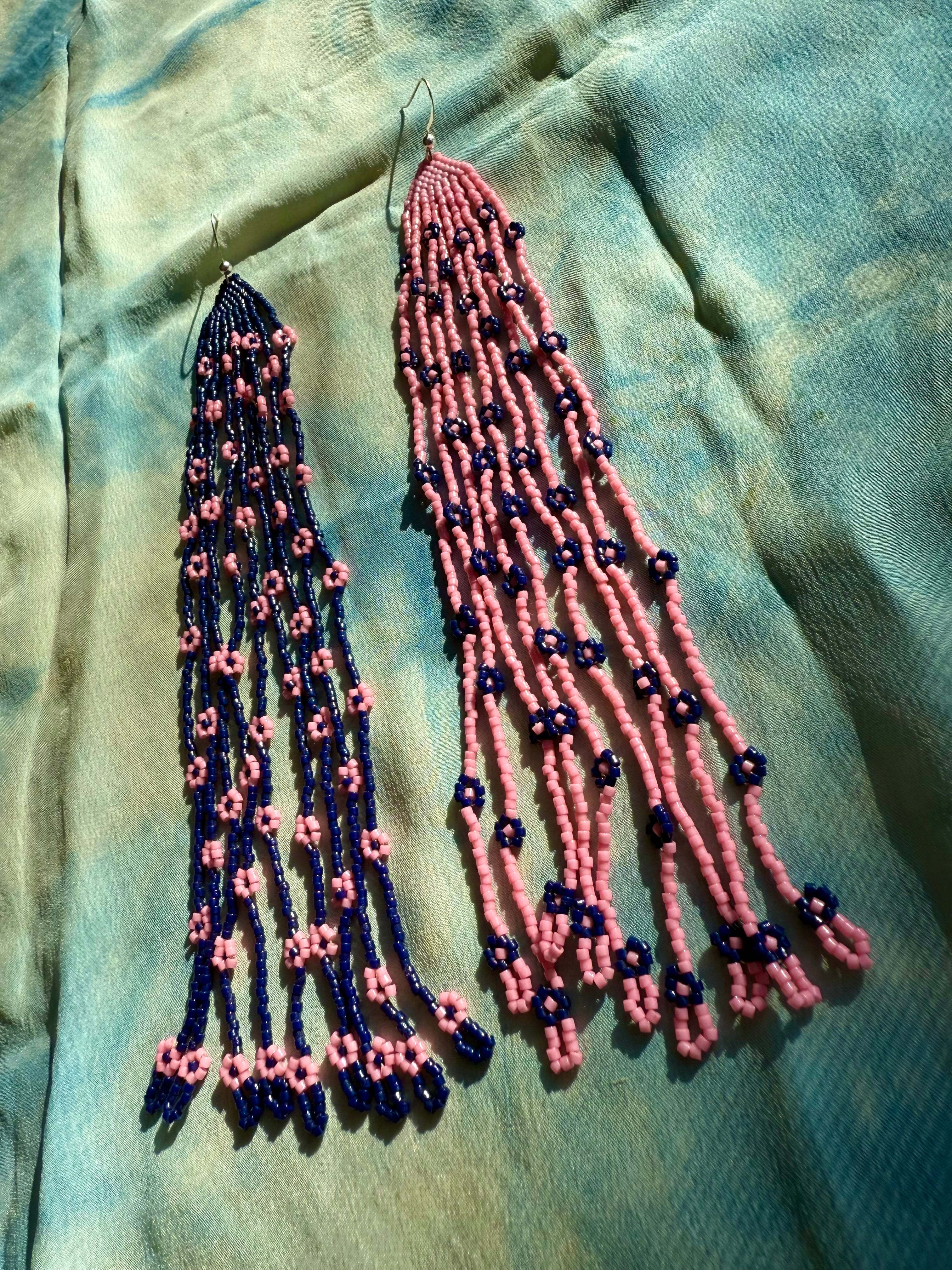 Pink Flowers & a Beautiful Sunset Dream Date Earrings