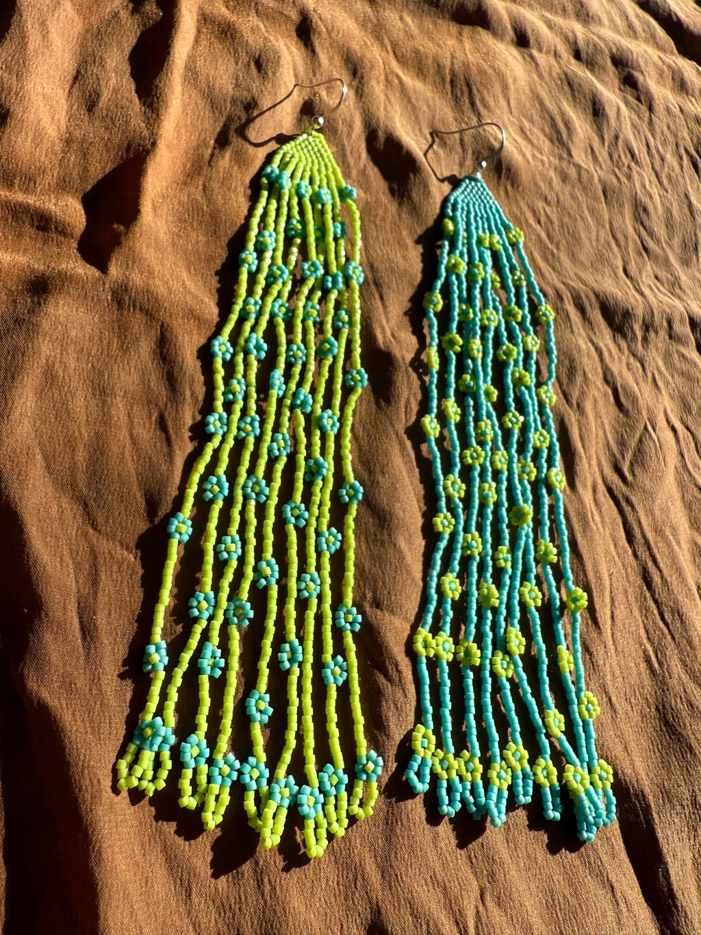 Lime Green Crop Top + Denim Kinda Day Earrings
