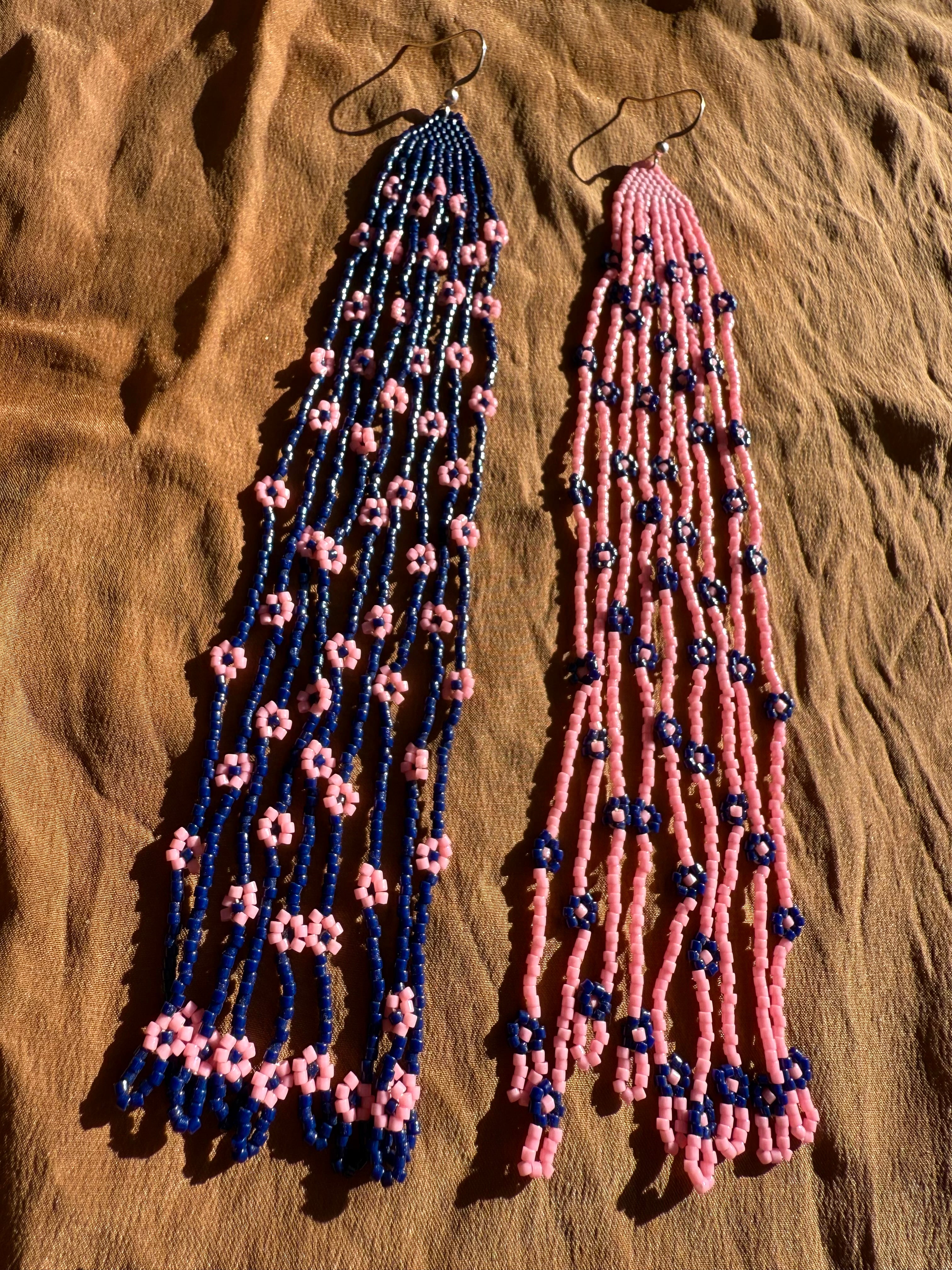 Pink Flowers & a Beautiful Sunset Dream Date Earrings
