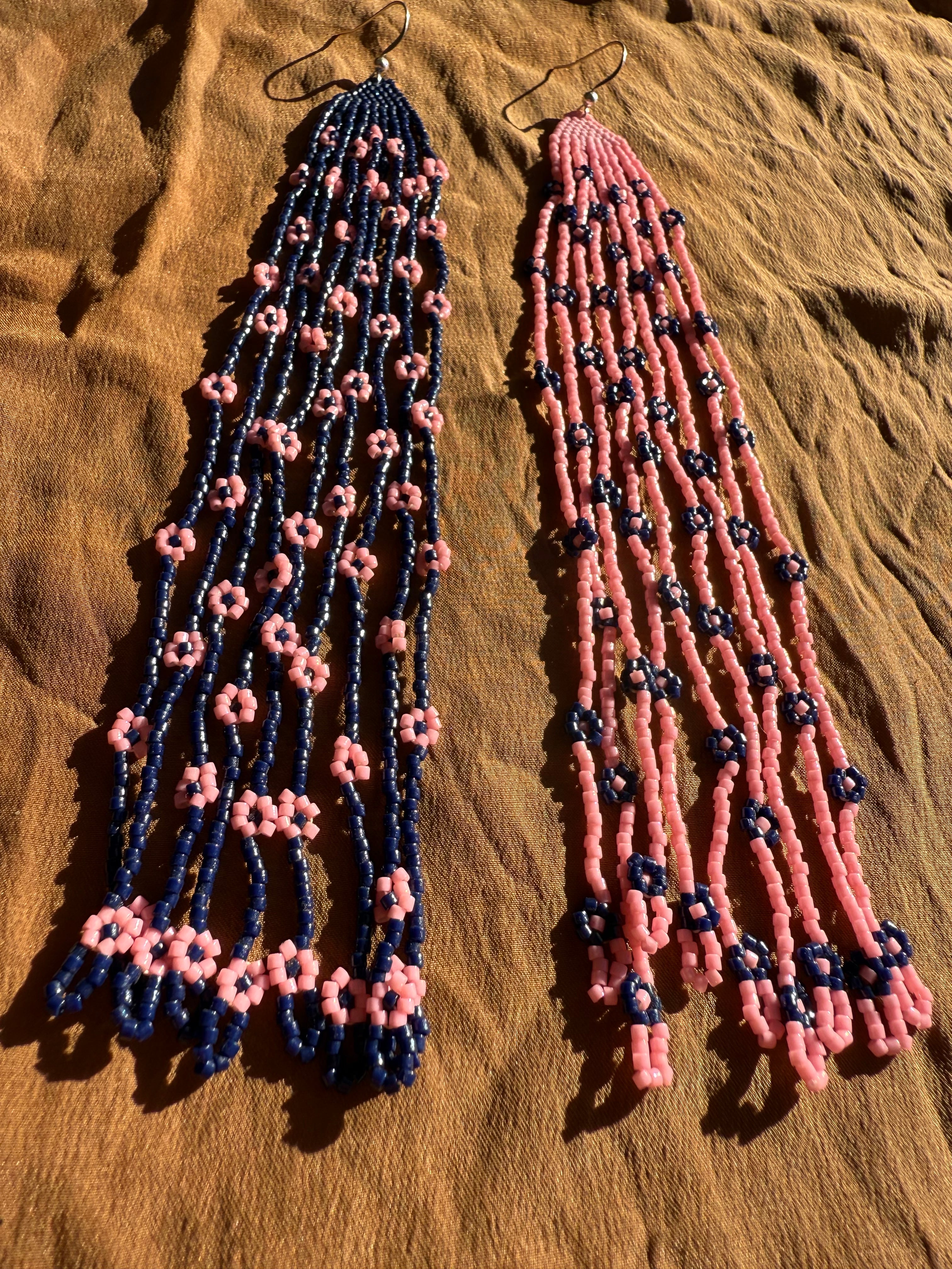 Pink Flowers & a Beautiful Sunset Dream Date Earrings