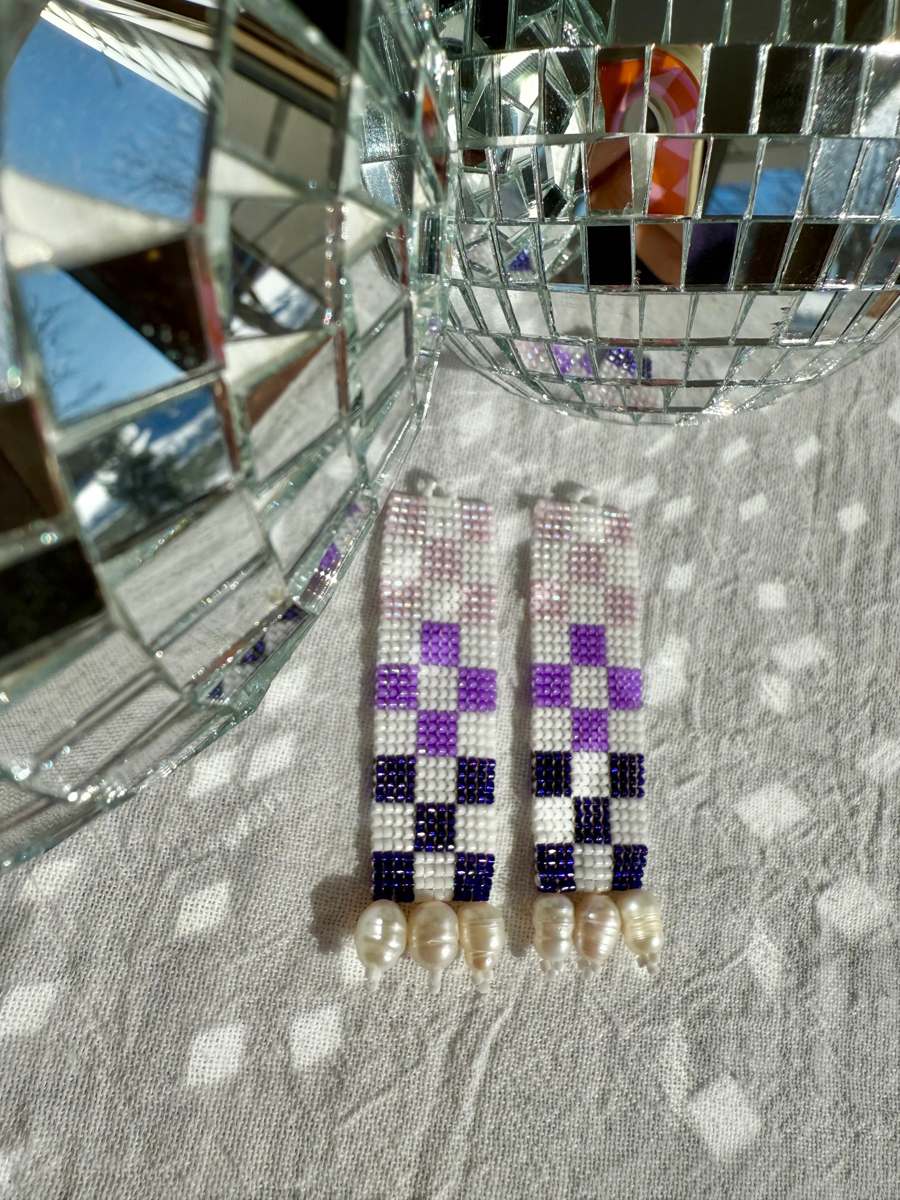 Check Her Grape Spritzer Earrings